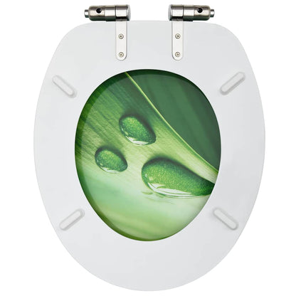 Tavolette WC Chiusura Ammortizzata 2pz MDF Verde Goccia d'Acqua | homemem39