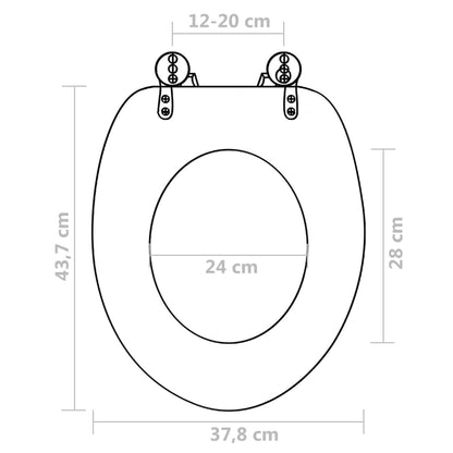 Copriwater 2 pz con Chiusura Ammortizzata in MDF Fondo Mare