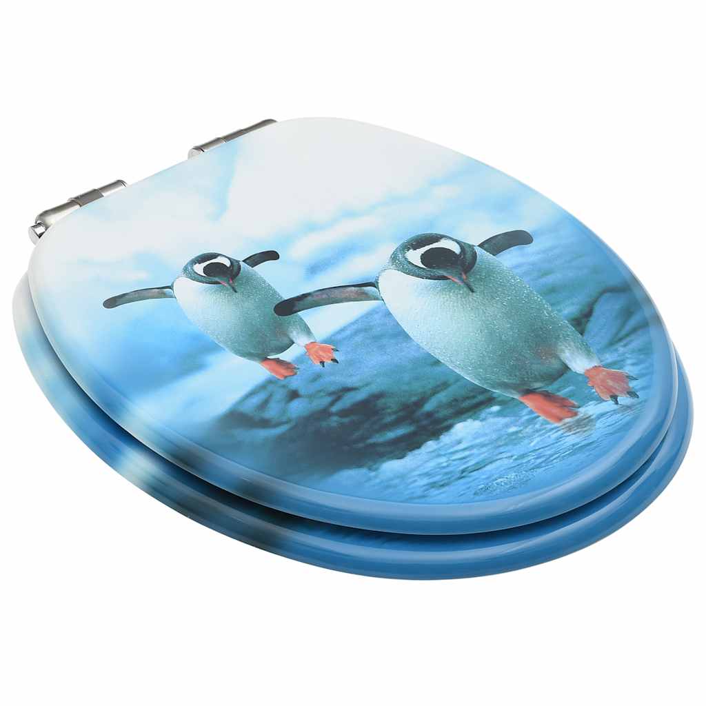 Copriwater 2 pz con Chiusura Ammortizzata in MDF Pinguino | homemem39