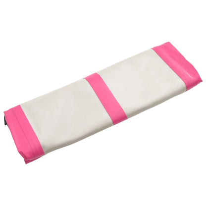 Tappetino Ginnastica Gonfiabile con Pompa 800x100x15cm PVC Rosa