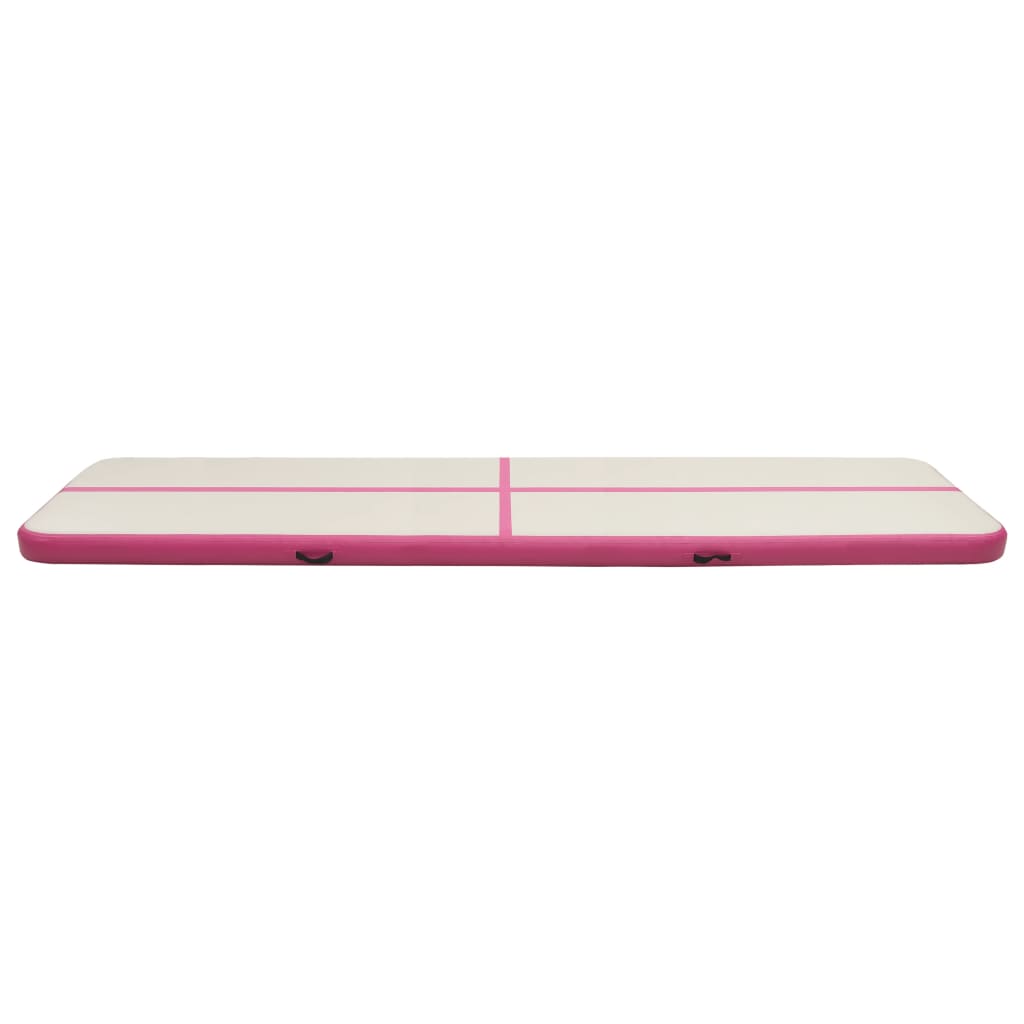 Tappetino Ginnastica Gonfiabile con Pompa 800x100x15cm PVC Rosa