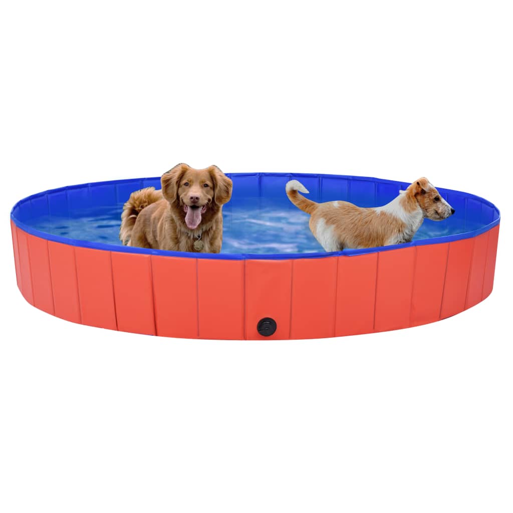 Piscina per Cani Pieghevole Rossa 200x30 cm in PVC | homemem39