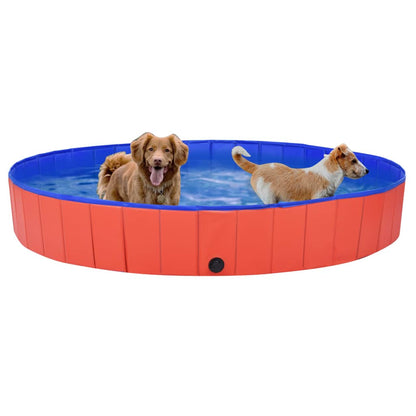 Piscina per Cani Pieghevole Rossa 200x30 cm in PVC | homemem39