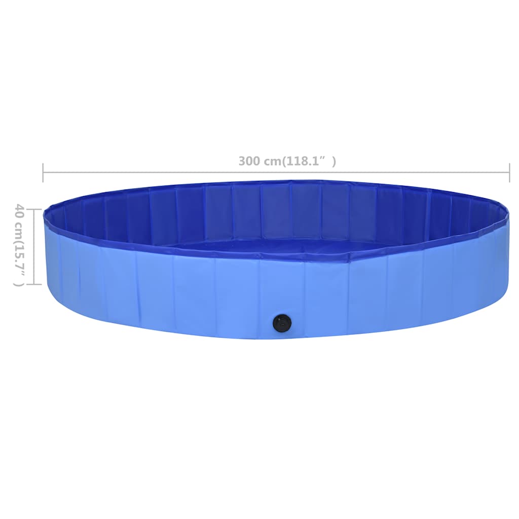 Piscina per Cani Pieghevole Blu 300x40 cm in PVC | homemem39