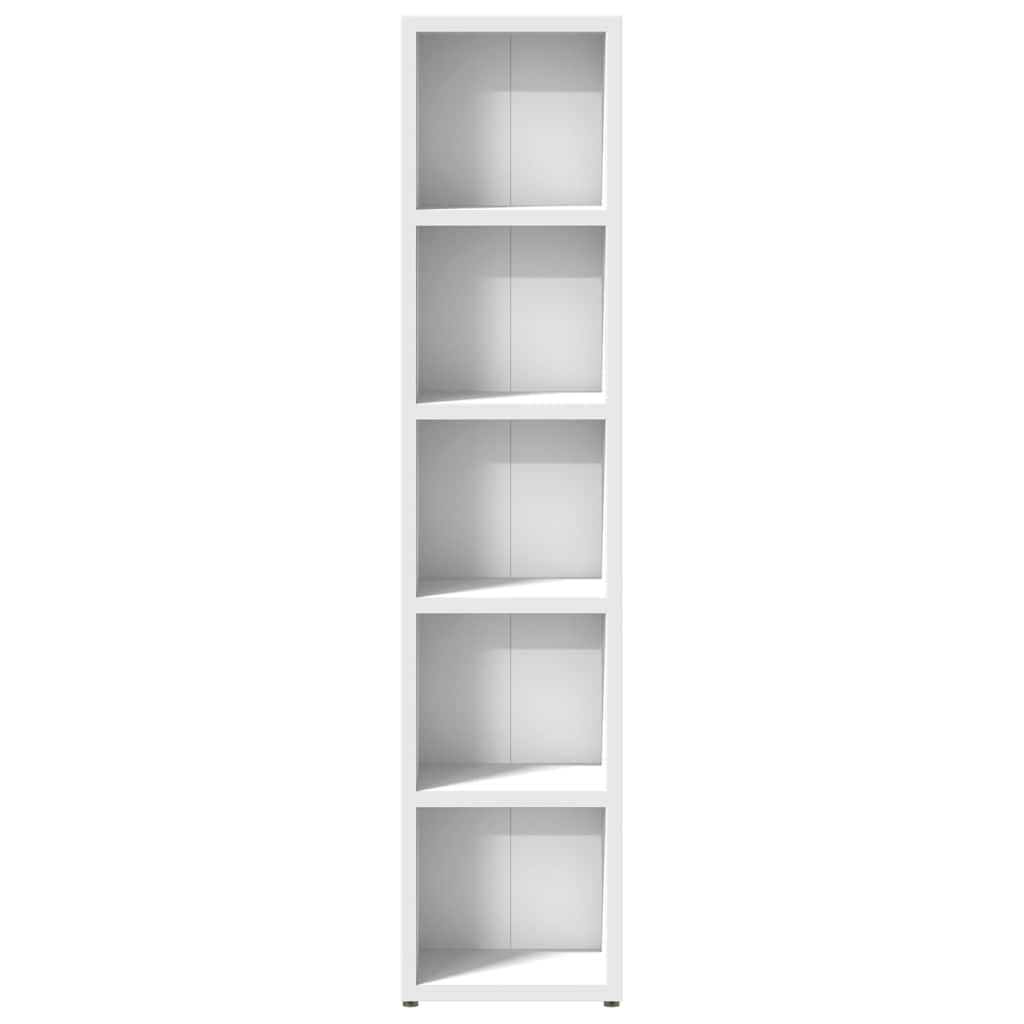 Scaffali Porta CD 2 pz Bianchi 21x16x93,5 cm Legno Multistrato