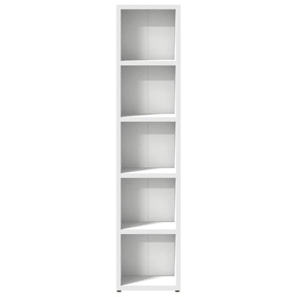 Scaffali Porta CD 2 pz Bianchi 21x16x93,5 cm Legno Multistrato