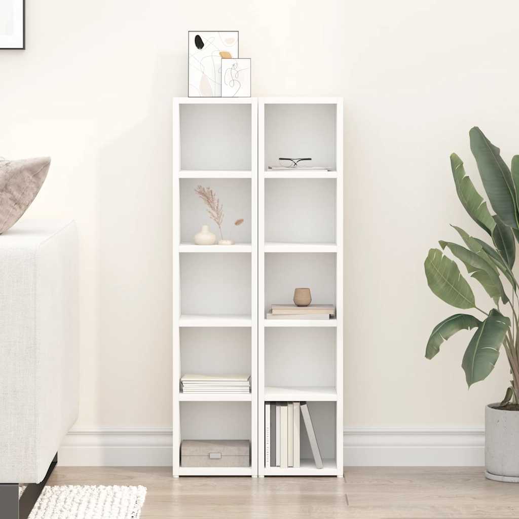 Scaffali Porta CD 2 pz Bianchi 21x16x93,5 cm Legno Multistrato | homemem39