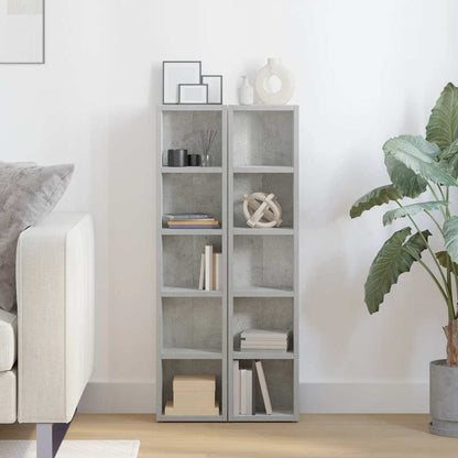 Scaffali CD 2pz Grigio Cemento 21x16x93,5 cm Legno Multistrato | homemem39