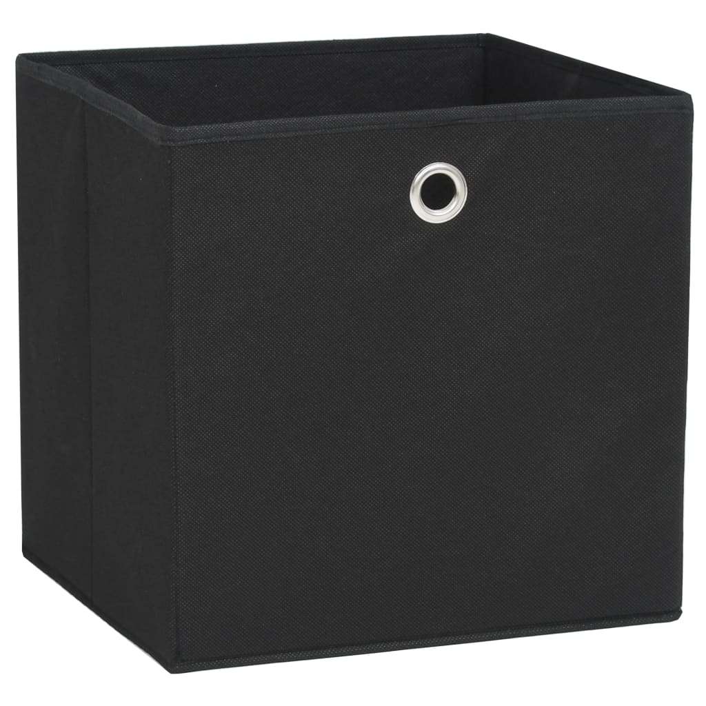 Contenitori 4 pz in Tessuto non Tessuto 28x28x28 cm Nero - homemem39
