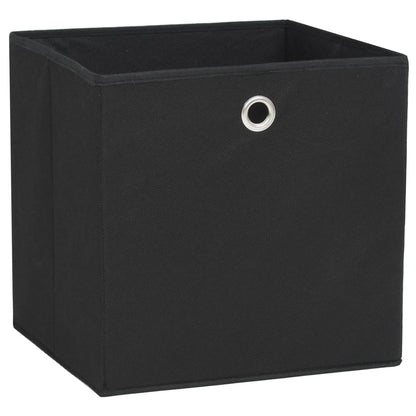 Contenitori 4 pz in Tessuto non Tessuto 28x28x28 cm Nero - homemem39