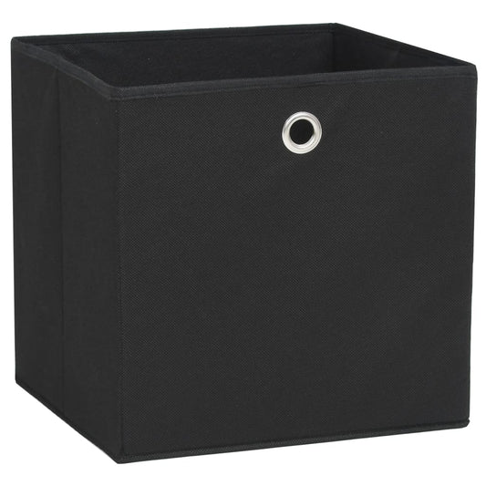 Contenitori 4 pz in Tessuto non Tessuto 28x28x28 cm Nero - homemem39