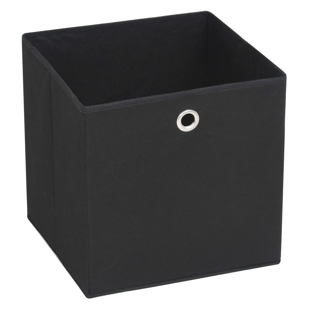 Contenitori 4 pz in Tessuto non Tessuto 28x28x28 cm Nero - homemem39