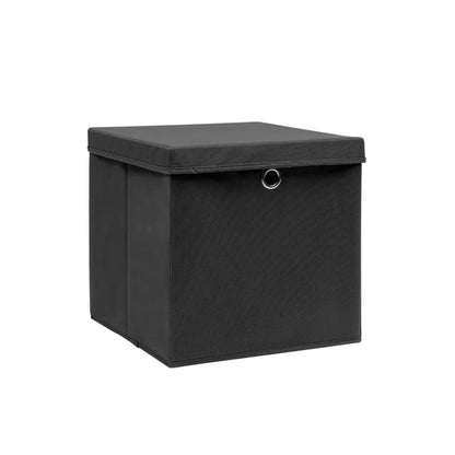 Contenitori con Coperchi 4 pz 28x28x28 cm Nero