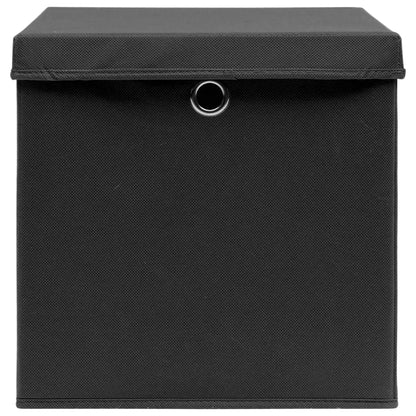 Contenitori con Coperchi 4 pz 28x28x28 cm Nero