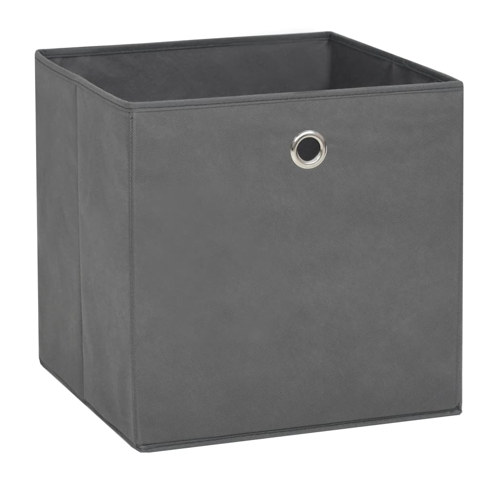 Contenitori 4 pz in Tessuto non Tessuto 28x28x28 cm Grigio - homemem39