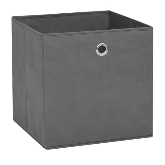 Contenitori 4 pz in Tessuto non Tessuto 28x28x28 cm Grigio - homemem39