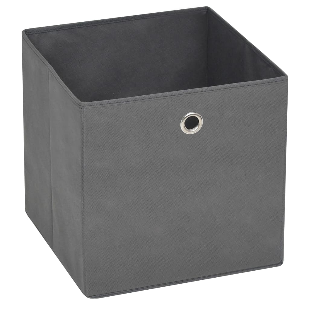 Contenitori 4 pz in Tessuto non Tessuto 28x28x28 cm Grigio - homemem39