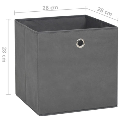 Contenitori 4 pz in Tessuto non Tessuto 28x28x28 cm Grigio - homemem39