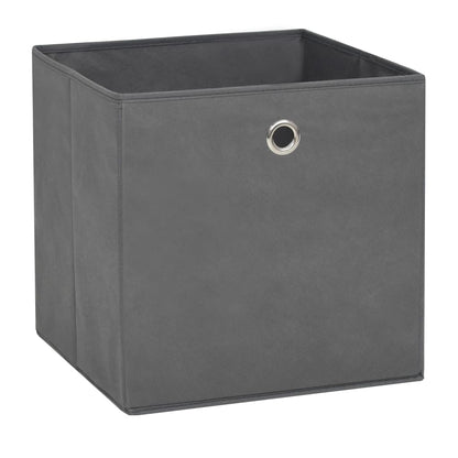 Contenitori 10 pz in Tessuto non Tessuto 28x28x28 cm Grigio - homemem39