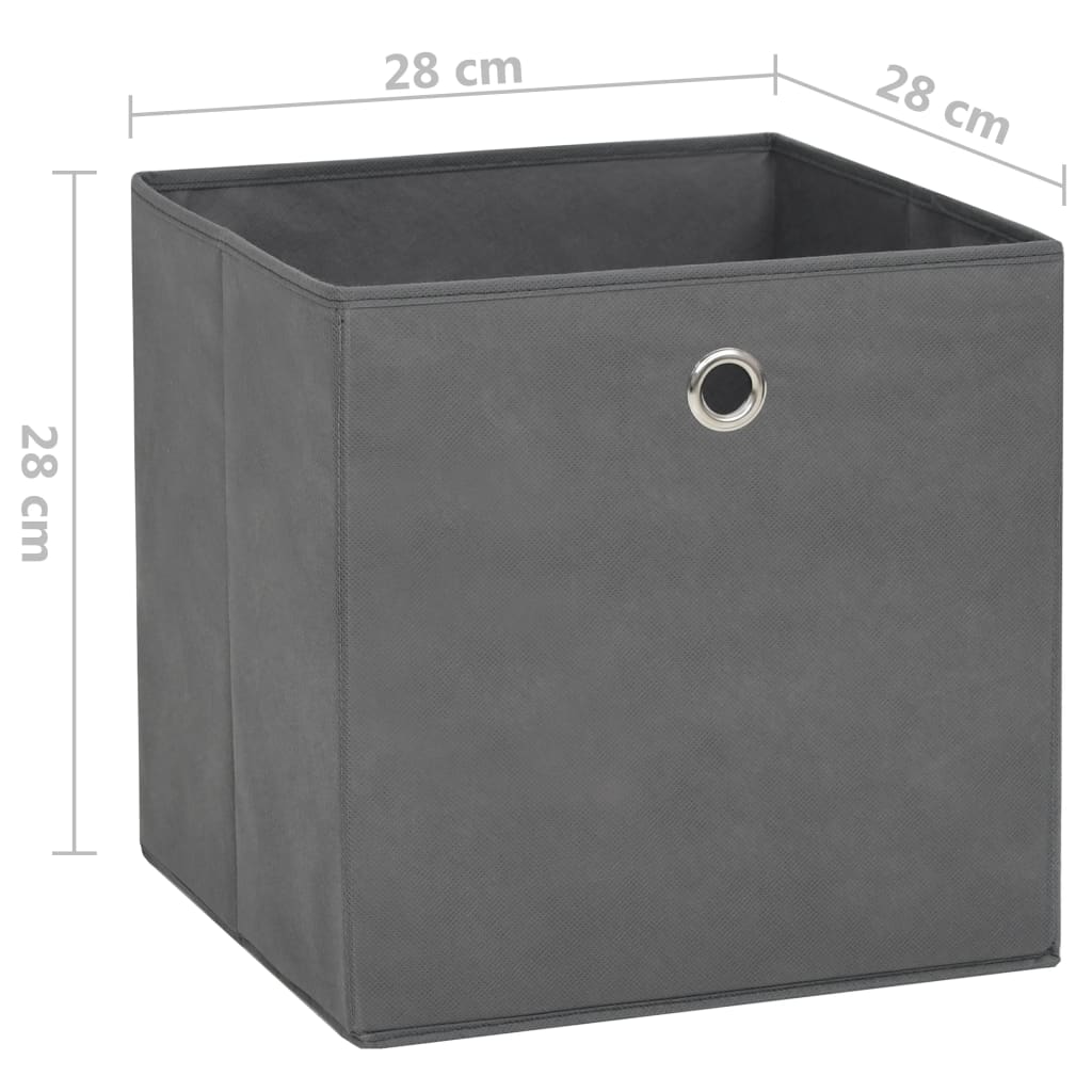Contenitori 10 pz in Tessuto non Tessuto 28x28x28 cm Grigio - homemem39