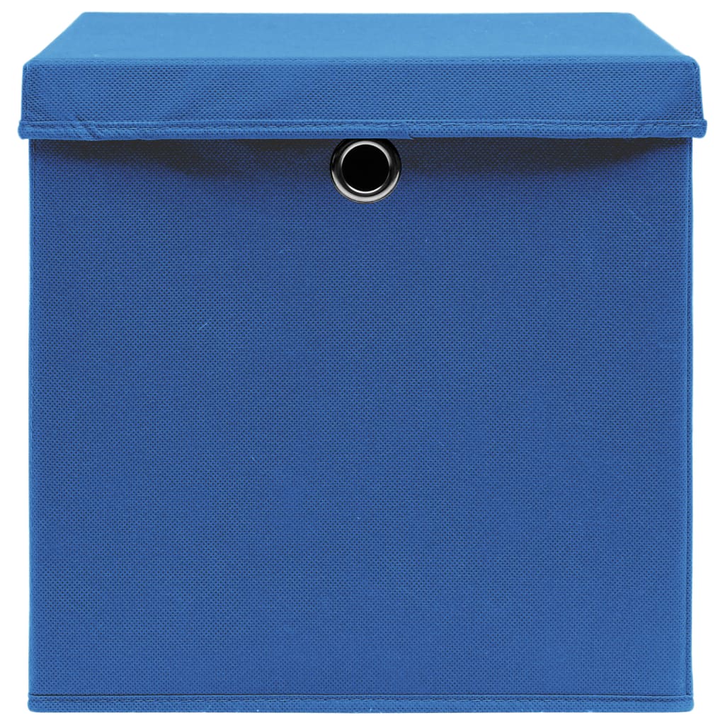 Contenitori con Coperchi 4 pz 28x28x28 cm Blu