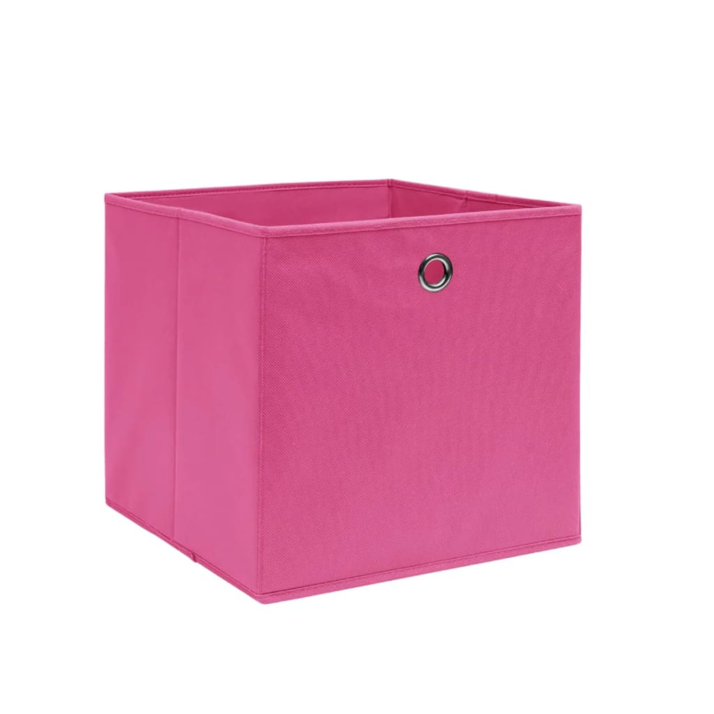 Contenitori 4 pz in Tessuto non Tessuto 28x28x28 cm Rosa