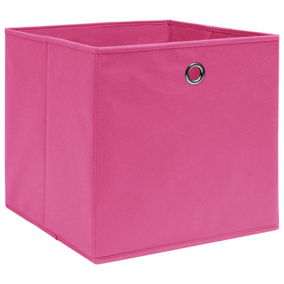 Contenitori 4 pz in Tessuto non Tessuto 28x28x28 cm Rosa