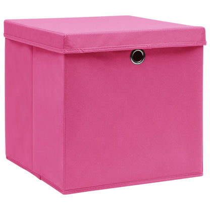 Contenitori con Coperchi 4 pz 28x28x28 cm Rosa