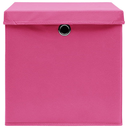 Contenitori con Coperchi 4 pz 28x28x28 cm Rosa