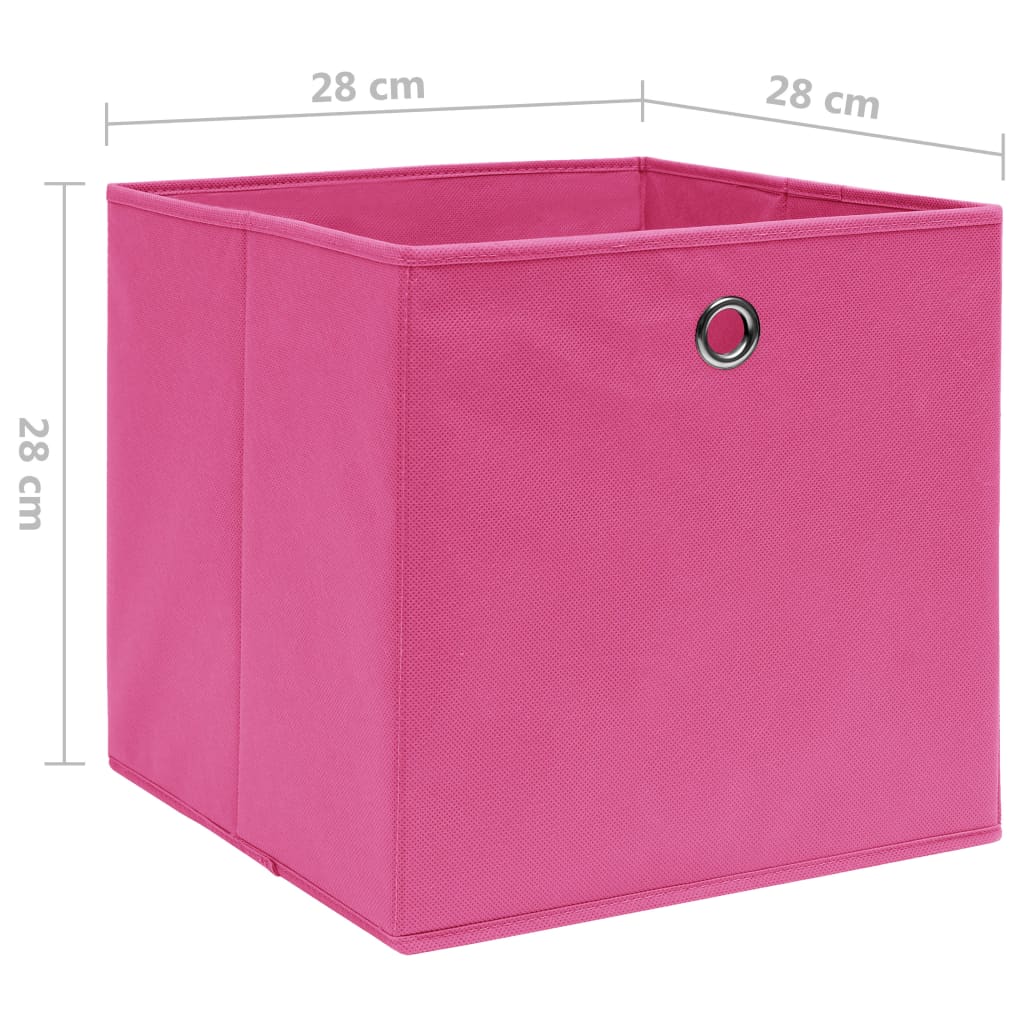 Contenitori 10 pz in Tessuto non Tessuto 28x28x28 cm Rosa