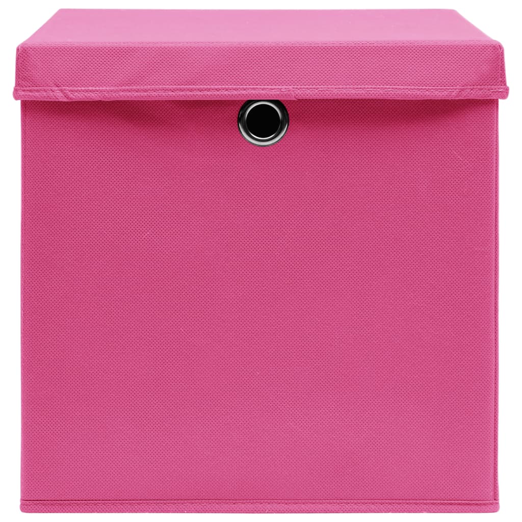 Contenitori con Coperchi 10 pz 28x28x28 cm Rosa - homemem39
