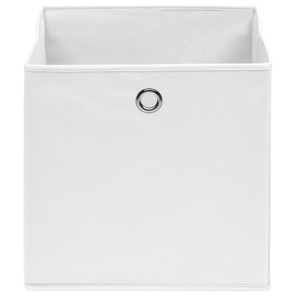 Contenitori 4 pz in Tessuto non Tessuto 28x28x28 cm Bianco - homemem39
