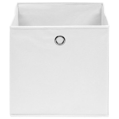 Contenitori 4 pz in Tessuto non Tessuto 28x28x28 cm Bianco - homemem39