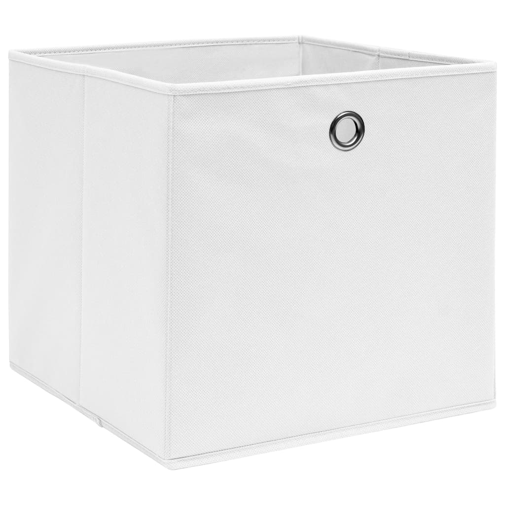 Contenitori 10 pz in Tessuto non Tessuto 28x28x28 cm Bianco - homemem39