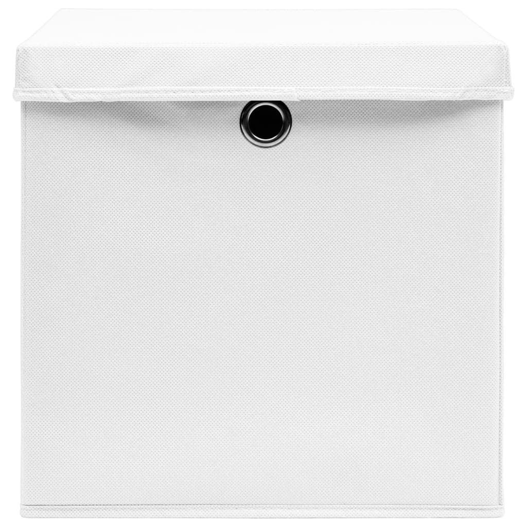 Contenitori con Coperchi 10 pz 28x28x28 cm Bianco