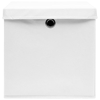 Contenitori con Coperchi 10 pz 28x28x28 cm Bianco