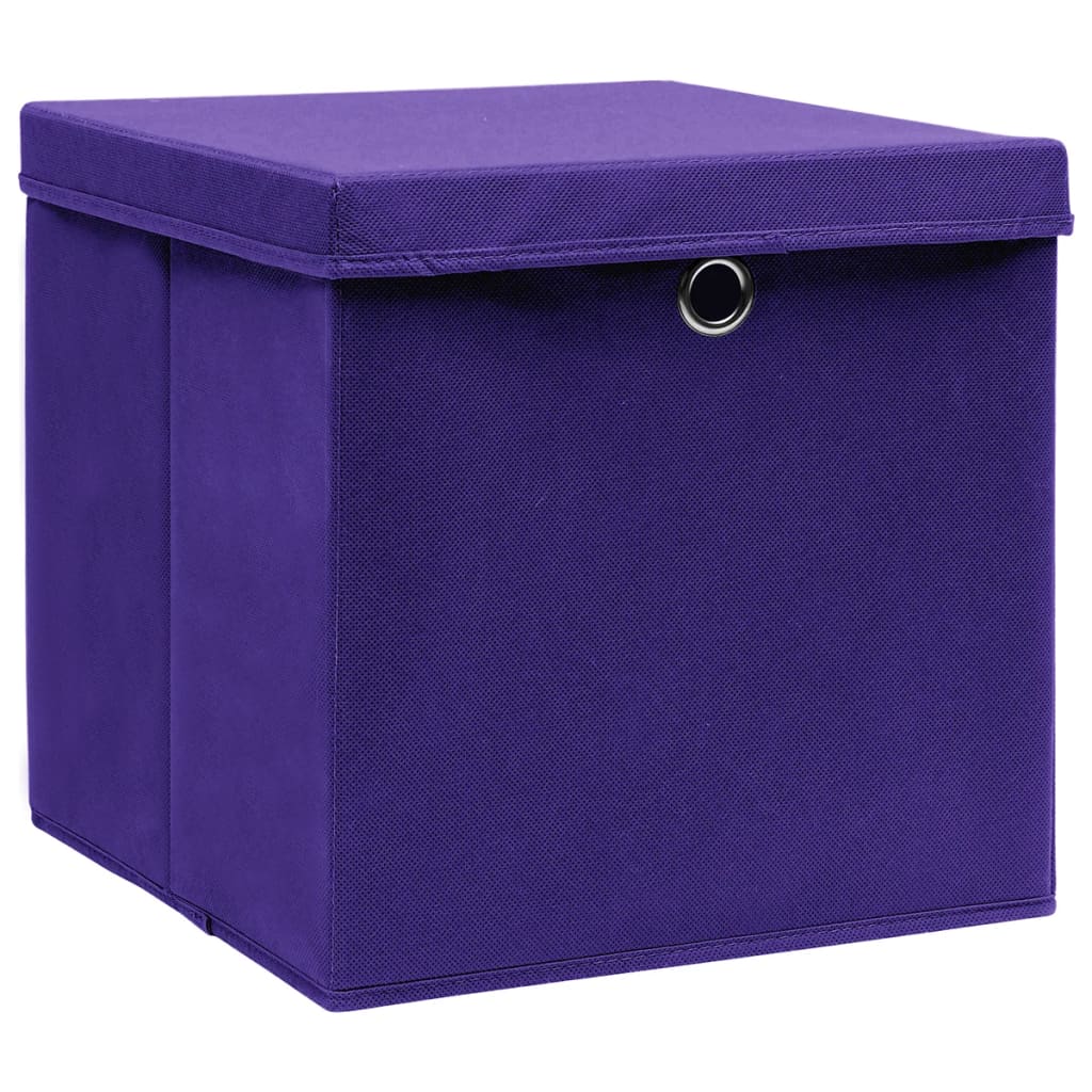 Contenitori con Coperchi 4 pz 28x28x28 cm Viola