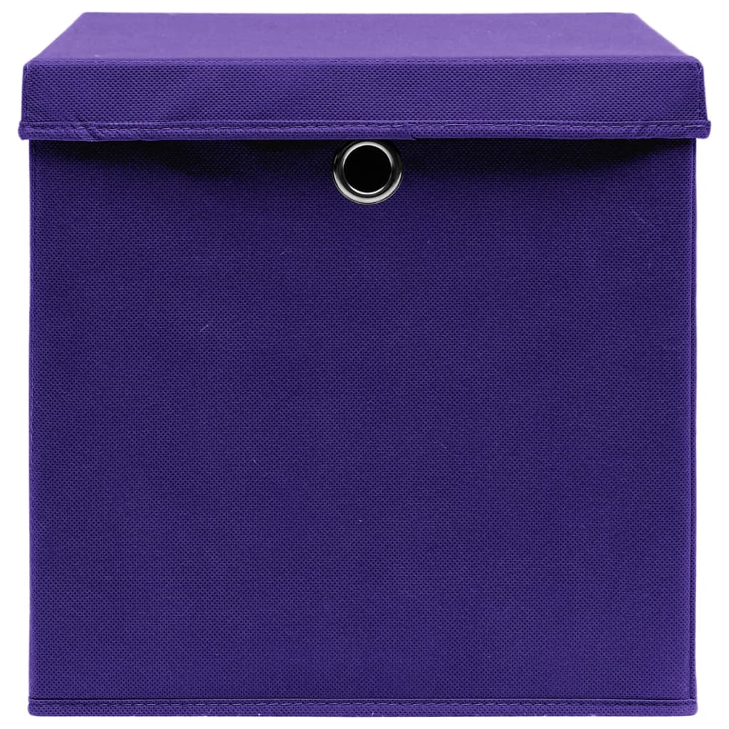 Contenitori con Coperchi 10 pz 28x28x28 cm Viola - homemem39