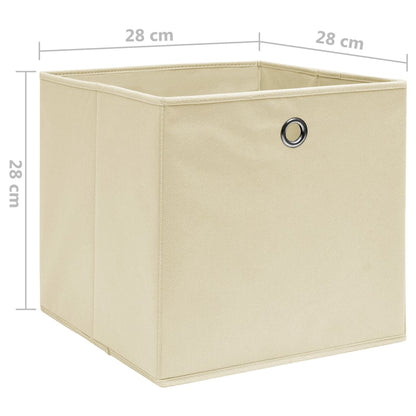 Contenitori 4 pz in Tessuto non Tessuto 28x28x28 cm Crema