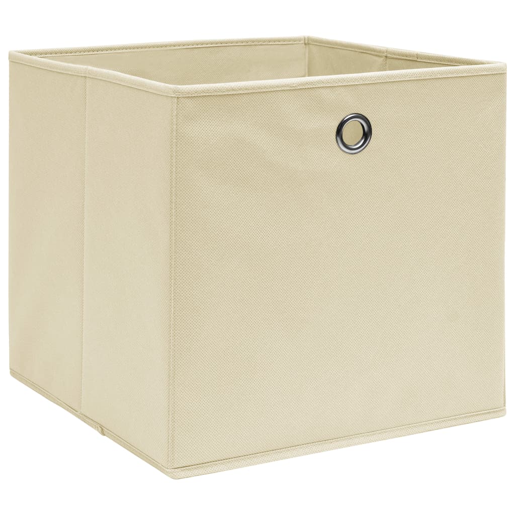 Contenitori 10 pz in Tessuto non Tessuto 28x28x28 cm Crema - homemem39