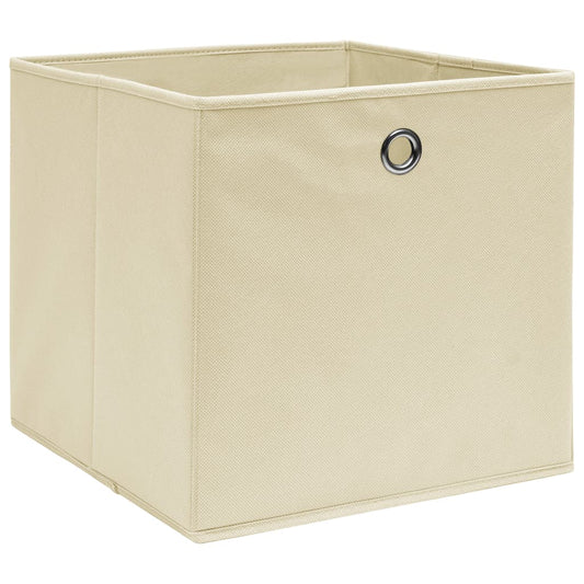 Contenitori 10 pz in Tessuto non Tessuto 28x28x28 cm Crema - homemem39