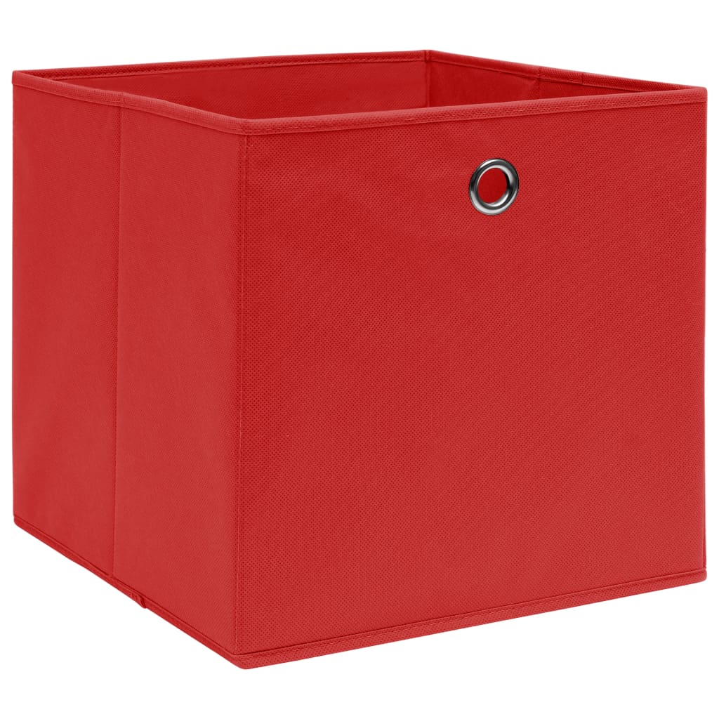 Contenitori 10 pz in Tessuto non Tessuto 28x28x28 cm Rosso