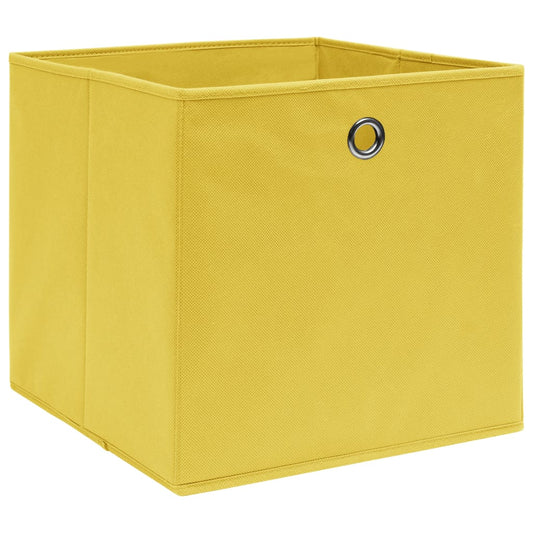 Contenitori 4 pz in Tessuto non Tessuto 28x28x28 cm Giallo - homemem39