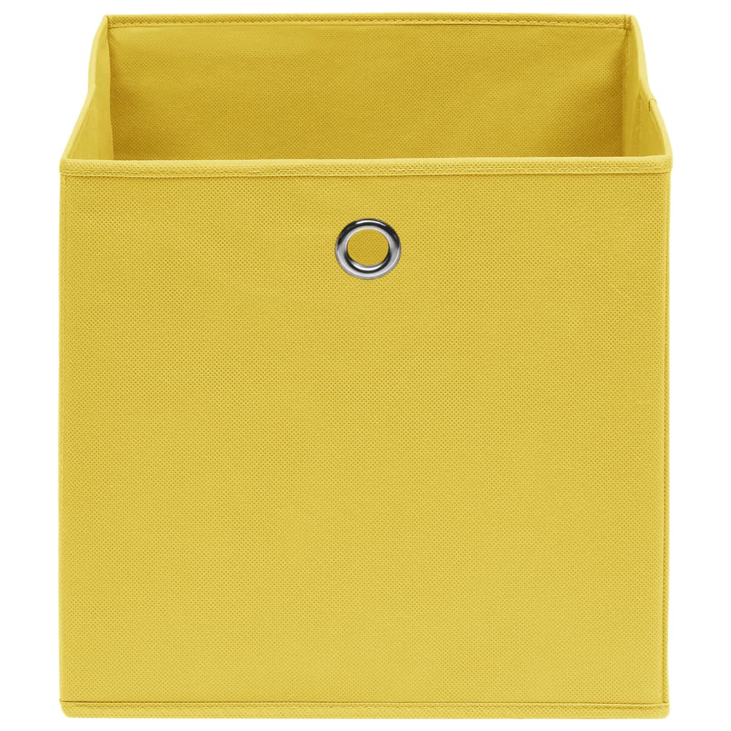 Contenitori 4 pz in Tessuto non Tessuto 28x28x28 cm Giallo - homemem39