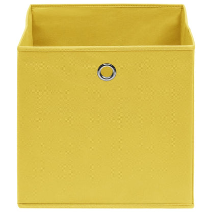 Contenitori 4 pz in Tessuto non Tessuto 28x28x28 cm Giallo - homemem39