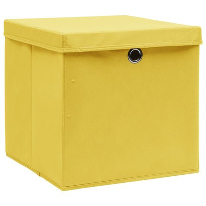 Contenitori con Coperchi 4 pz 28x28x28 cm Giallo