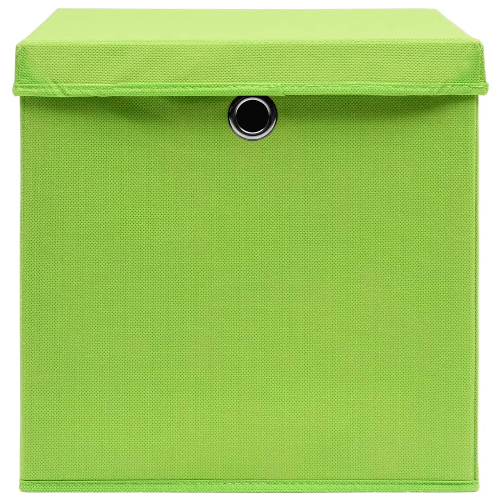 Contenitori con Coperchi 4 pz 28x28x28 cm Verde