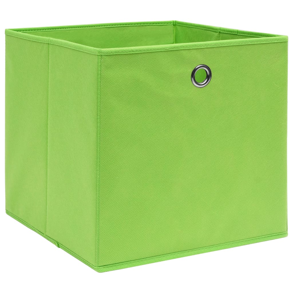Contenitori 10 pz in Tessuto non Tessuto 28x28x28 cm Verde - homemem39