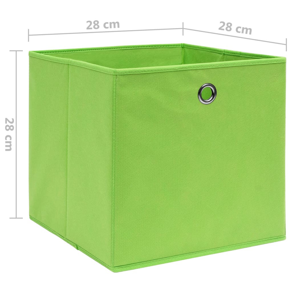 Contenitori 10 pz in Tessuto non Tessuto 28x28x28 cm Verde - homemem39