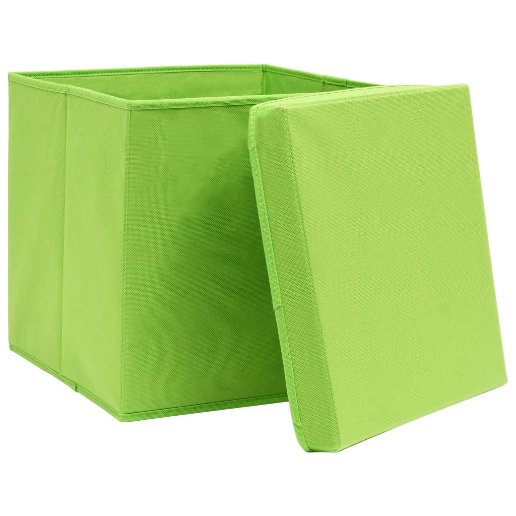 Contenitori con Coperchi 10 pz 28x28x28 cm Verde - homemem39